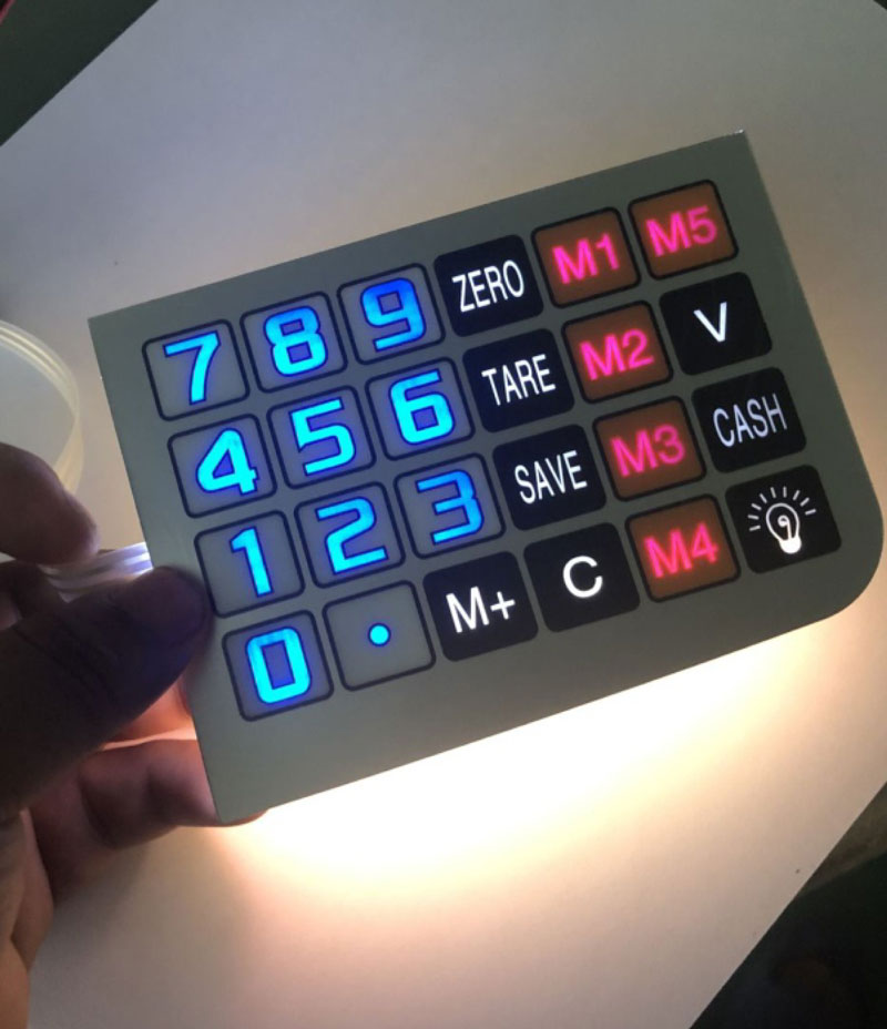 Capacitive Membrane Switch has a choice of backlight form